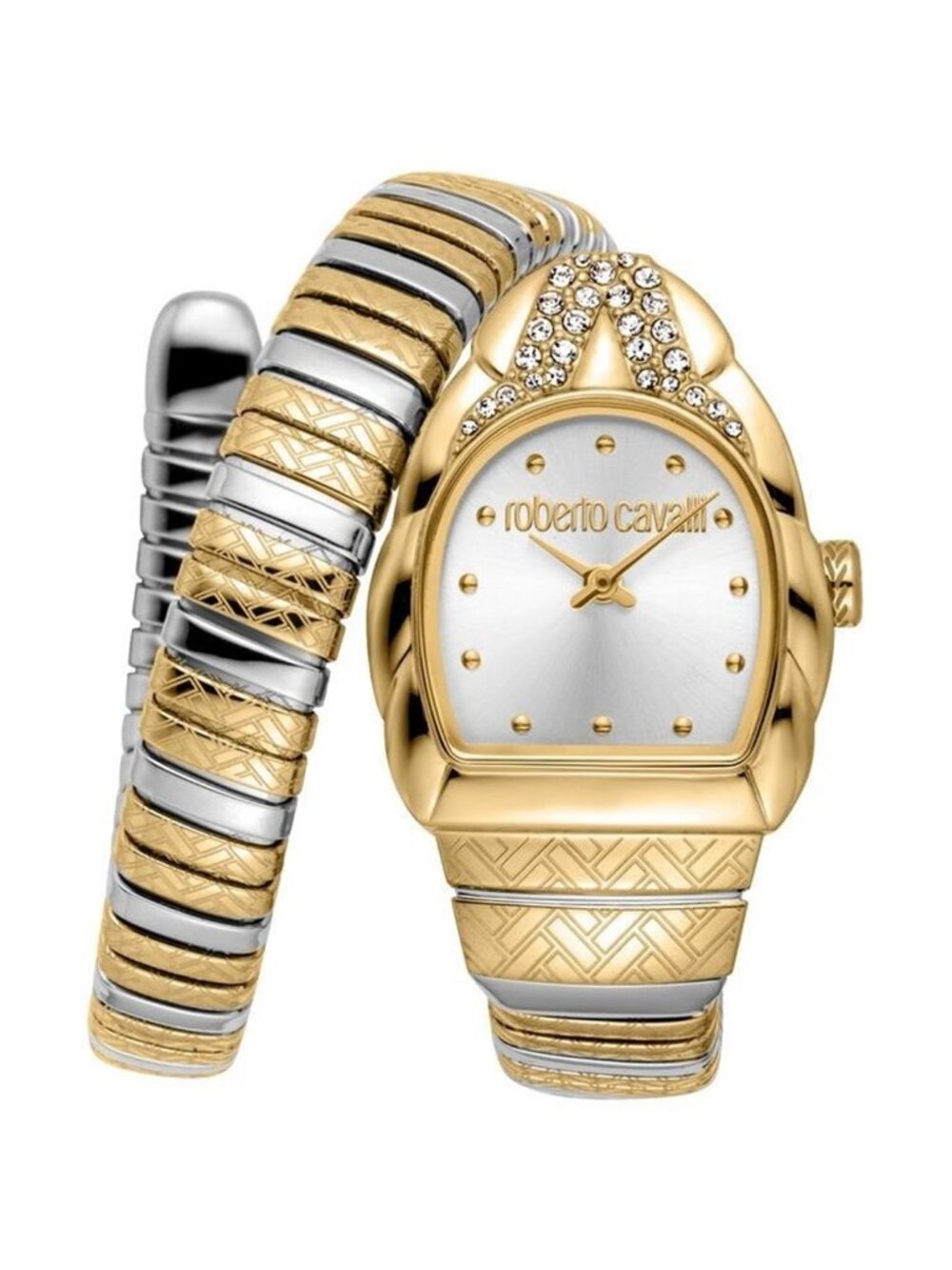 NWT Roberto Cavalli Aurora Silver-tone Dial Ladies Watch